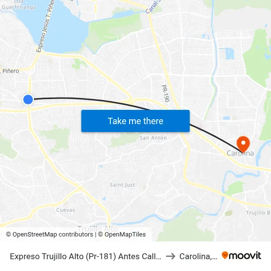 Expreso Trujillo Alto (Pr-181) Antes Calle Laredo to Carolina, PR map