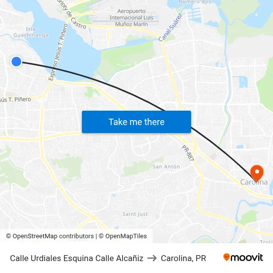 Calle Urdiales Esquina Calle Alcañiz to Carolina, PR map