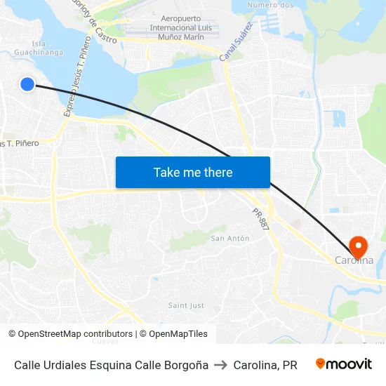 Calle Urdiales Esquina Calle Borgoña to Carolina, PR map