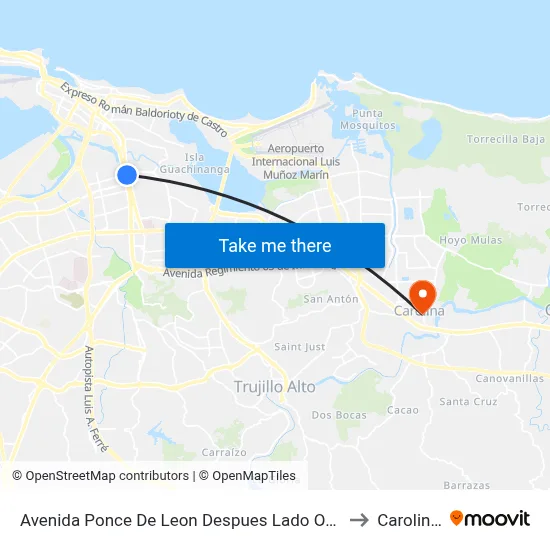 Avenida Ponce De Leon Despues Lado Opuesto Calle Bolivia to Carolina, PR map