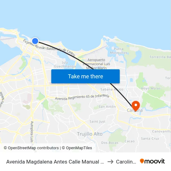 Avenida Magdalena Antes Calle Manual Rodriguez Serra to Carolina, PR map