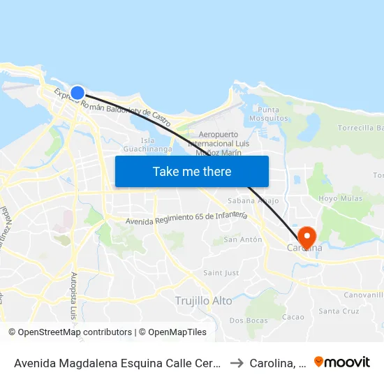 Avenida Magdalena Esquina Calle Cervante to Carolina, PR map