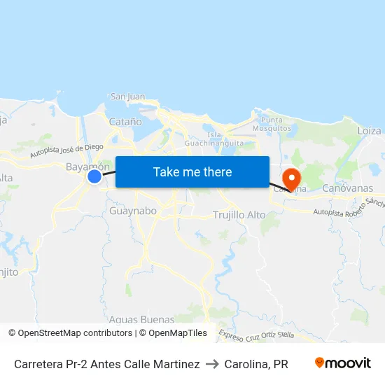 Carretera Pr-2 Antes Calle Martinez to Carolina, PR map