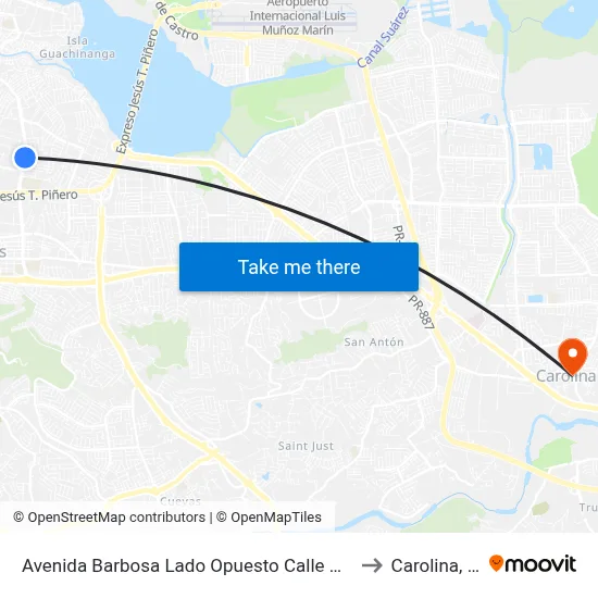Avenida Barbosa Lado Opuesto Calle Gerona to Carolina, PR map