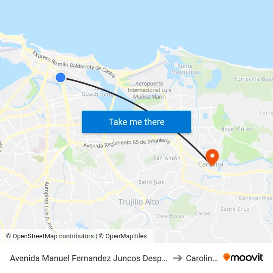 Avenida Manuel Fernandez Juncos Despues Calle Jordan to Carolina, PR map