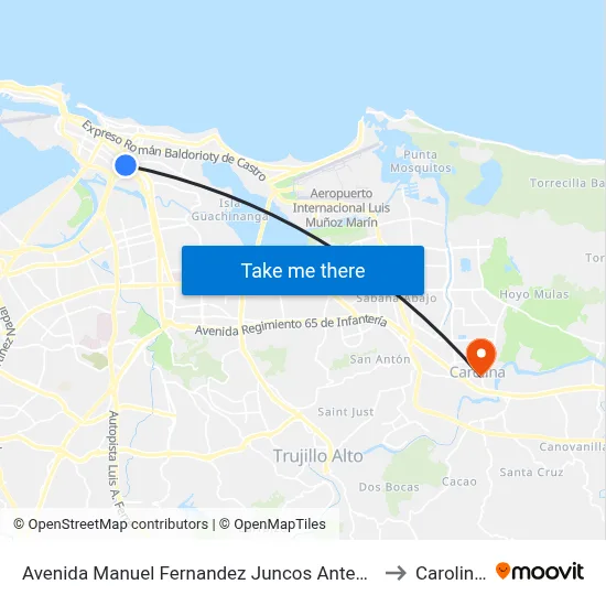 Avenida Manuel Fernandez Juncos Antes Calle Victor Lopez to Carolina, PR map