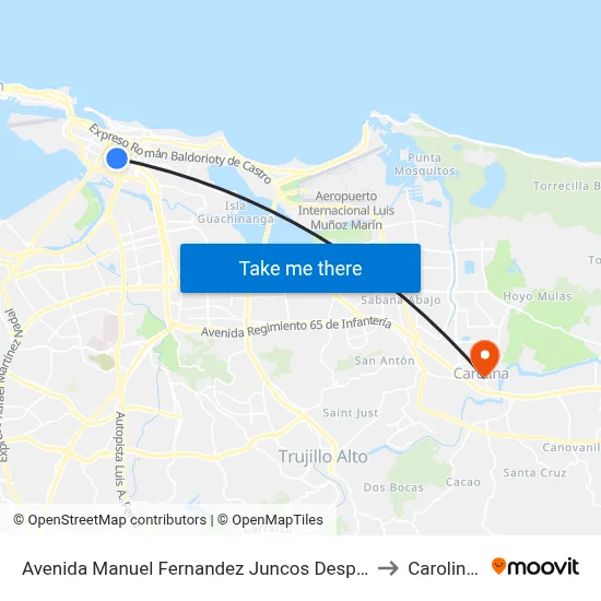 Avenida Manuel Fernandez Juncos Despues Hipodromo to Carolina, PR map