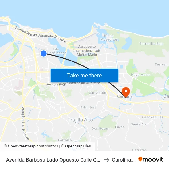 Avenida Barbosa Lado Opuesto Calle Quisqueya to Carolina, PR map