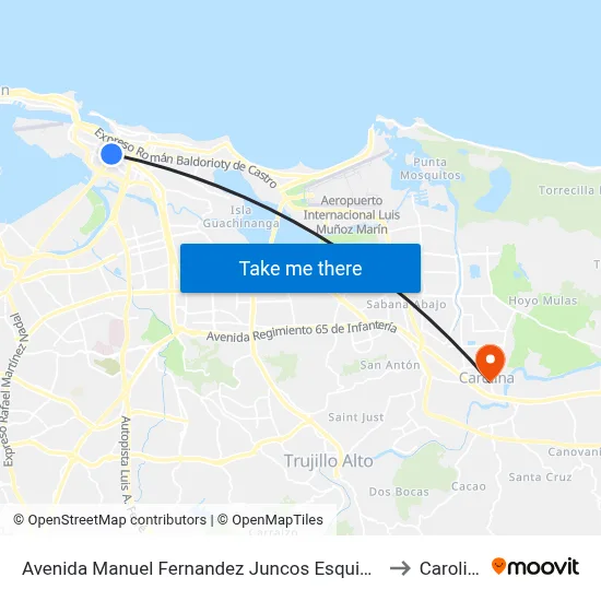 Avenida Manuel Fernandez Juncos Esquina Avenida Roberto H Tood to Carolina, PR map