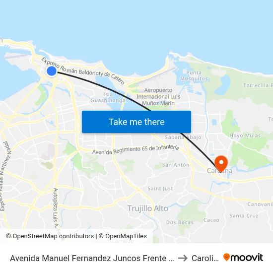 Avenida Manuel Fernandez Juncos Frente Departamento De Agricultura to Carolina, PR map