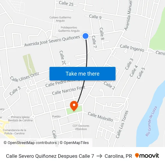 Calle Severo Quiñonez Despues Calle 7 to Carolina, PR map