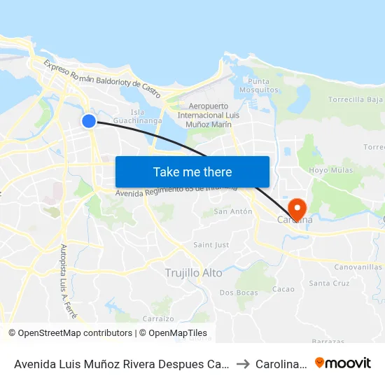 Avenida Luis Muñoz Rivera Despues Calle Bolivia to Carolina, PR map