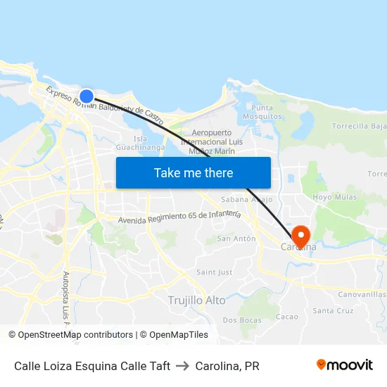 Calle Loiza Esquina Calle Taft to Carolina, PR map