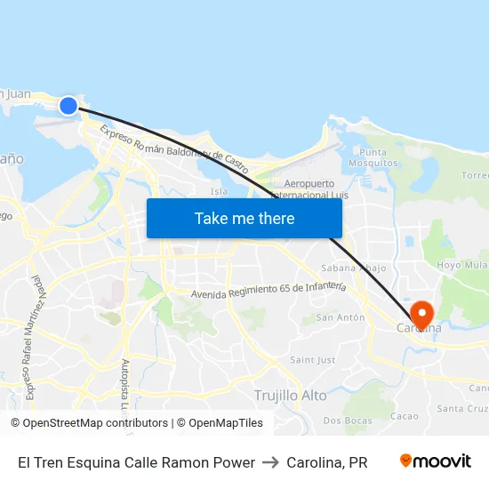 El Tren Esquina Calle Ramon Power to Carolina, PR map