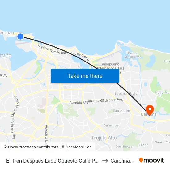 El Tren Despues Lado Opuesto Calle Pelayo to Carolina, PR map
