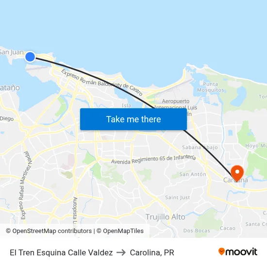 El Tren Esquina Calle Valdez to Carolina, PR map