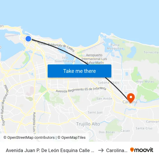 Avenida Juan P. De León Esquina Calle Monserrate to Carolina, PR map