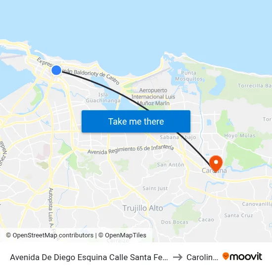 Avenida De Diego Esquina Calle Santa Fe (Edificios Minillas) to Carolina, PR map