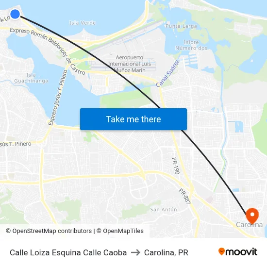 Calle Loiza Esquina Calle Caoba to Carolina, PR map
