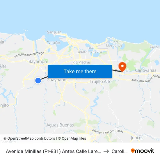 Avenida Minillas (Pr-831) Antes Calle Laredo Pr-199 (Gasolina Shell) to Carolina, PR map