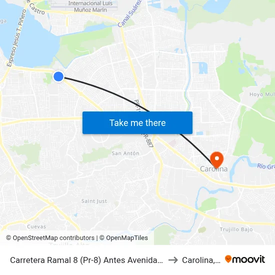 Carretera Ramal 8 (Pr-8) Antes Avenida Iturregui to Carolina, PR map