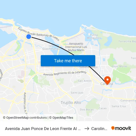 Avenida Juan Ponce De Leon Frente Al Cobian Plaza to Carolina, PR map