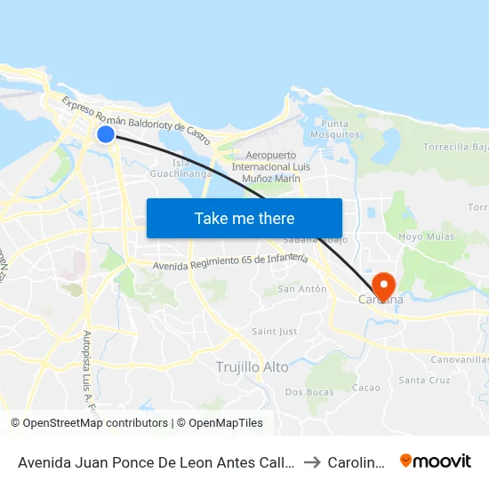 Avenida Juan Ponce De Leon Antes Calle San Jorge to Carolina, PR map