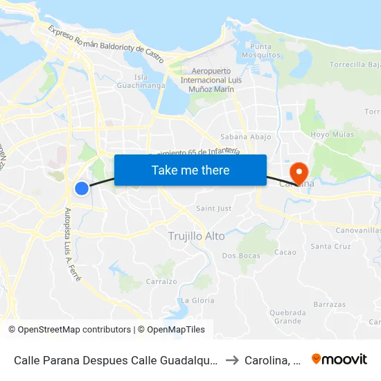 Calle Parana Despues Calle Guadalquivir to Carolina, PR map