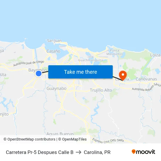 Carretera Pr-5 Despues Calle B to Carolina, PR map