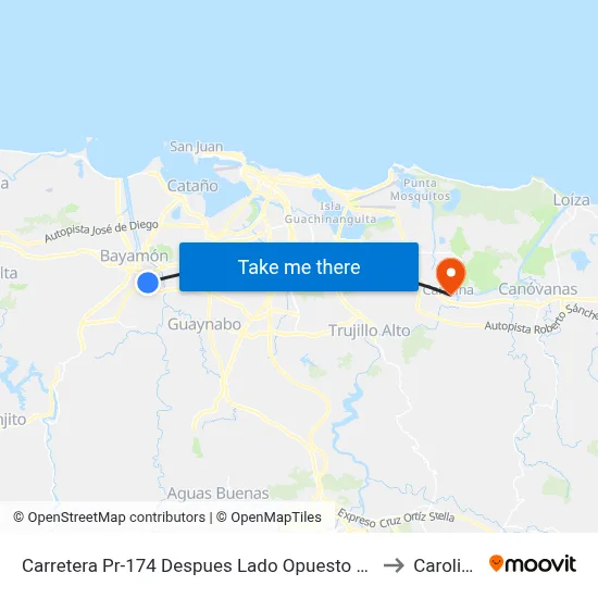 Carretera Pr-174 Despues Lado Opuesto Avenida Aguas Buenas to Carolina, PR map