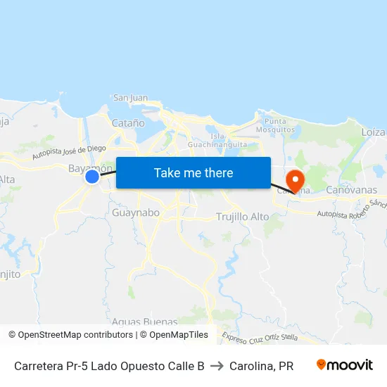 Carretera Pr-5 Lado Opuesto Calle B to Carolina, PR map