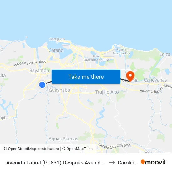 Avenida Laurel (Pr-831) Despues Avenida  Javier A. Mendez to Carolina, PR map