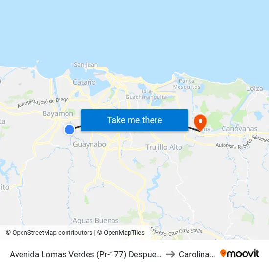 Avenida Lomas Verdes (Pr-177) Despues Calle 24 to Carolina, PR map