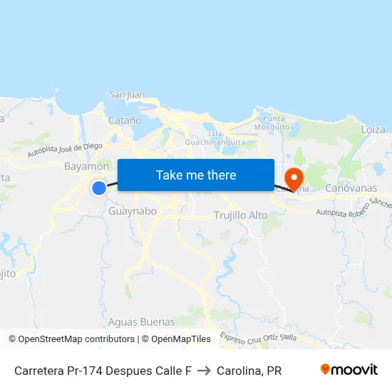 Carretera Pr-174 Despues Calle F to Carolina, PR map
