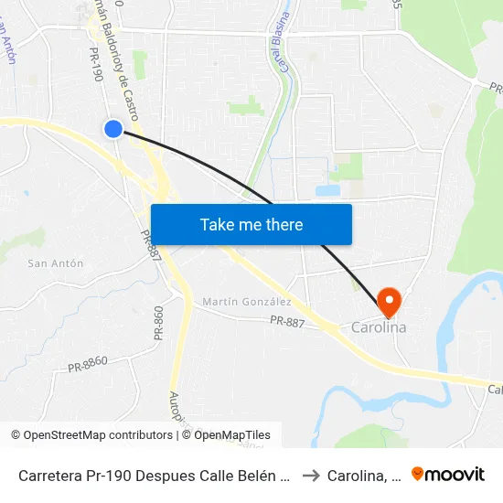 Carretera Pr-190 Despues Calle Belén Ayala to Carolina, PR map