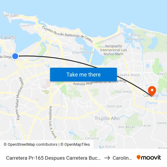 Carretera Pr-165 Despues Carretera Buchanan (Pr-28) to Carolina, PR map
