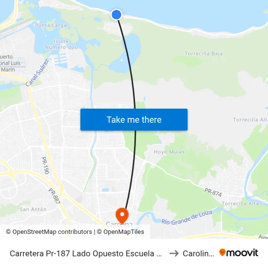 Carretera Pr-187 Lado Opuesto Escuela Emiliano Figueroa to Carolina, PR map