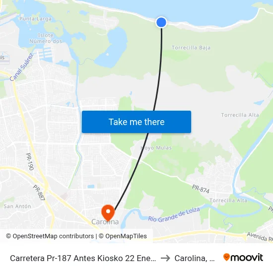 Carretera Pr-187 Antes Kiosko 22 Enero to Carolina, PR map