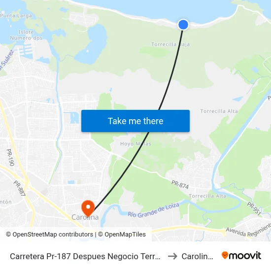 Carretera Pr-187 Despues Negocio Terraza Domitila to Carolina, PR map