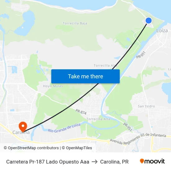 Carretera Pr-187 Lado Opuesto Aaa to Carolina, PR map