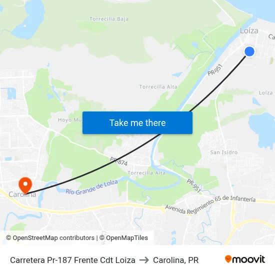 Carretera Pr-187 Frente Cdt Loiza to Carolina, PR map