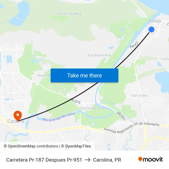 Carretera Pr-187 Despues Pr-951 to Carolina, PR map