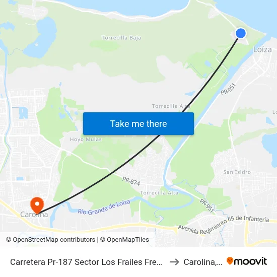 Carretera Pr-187 Sector Los Frailes Frente A Aaa to Carolina, PR map