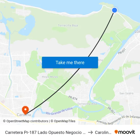 Carretera Pr-187 Lado Opuesto Negocio Aqui Me Quedo to Carolina, PR map