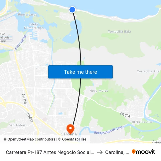 Carretera Pr-187 Antes Negocio Social Place to Carolina, PR map