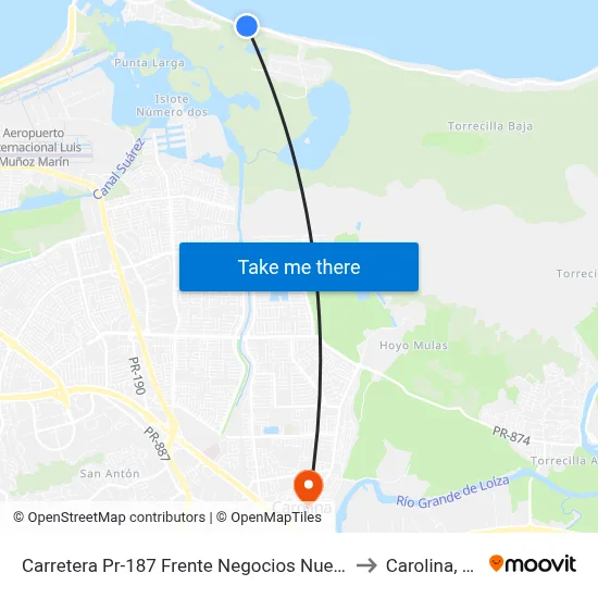 Carretera Pr-187 Frente Negocios Nuevos to Carolina, PR map