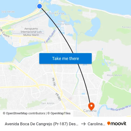 Avenida Boca De Cangrejo (Pr-187) Despues Cesco to Carolina, PR map