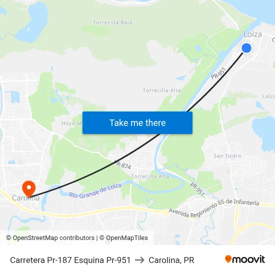 Carretera Pr-187 Esquina Pr-951 to Carolina, PR map