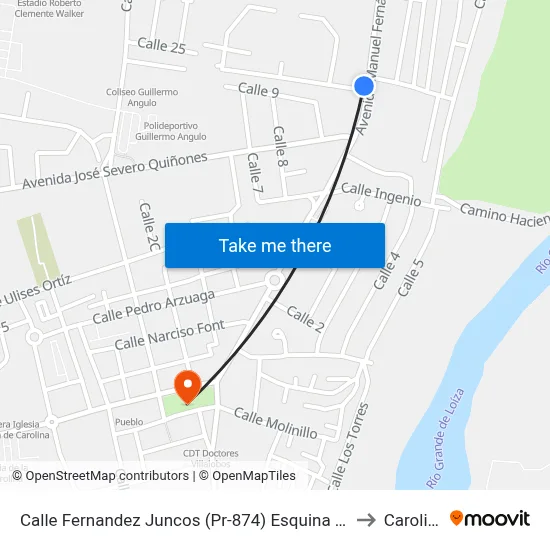 Calle Fernandez Juncos (Pr-874) Esquina Residencia Los Naranjales to Carolina, PR map
