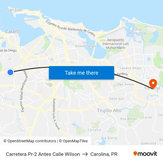 Carretera Pr-2 Antes Calle Wilson to Carolina, PR map